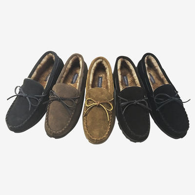 Cozy Plush Lined Suede Moccasin House Slippers 71RQ670048