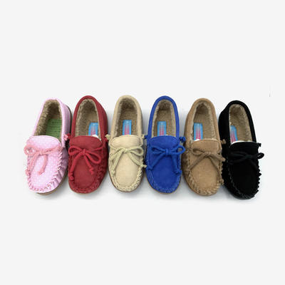 Cozy Suede Moccasin Flat Bowknot Slippers E17